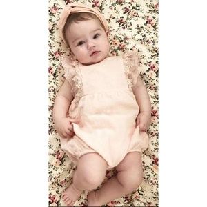 Baby Girl Lace Romper Set